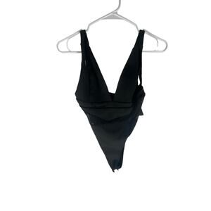 Nasty Gal Black Semi-Sheer One-Piece Swim Bathing Suit Women's Size US 0